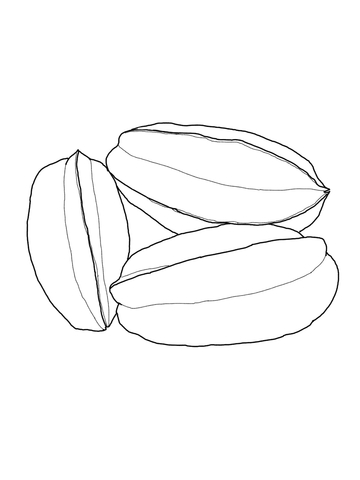 Star Fruit Coloring Page